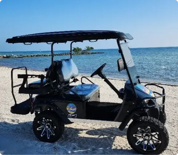 Black 4-passenger Paradise Rentals KW rental cart